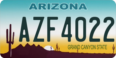 AZ license plate AZF4022