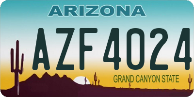 AZ license plate AZF4024