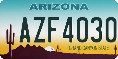 AZ license plate AZF4030