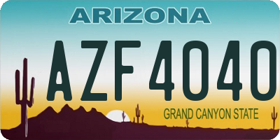 AZ license plate AZF4040