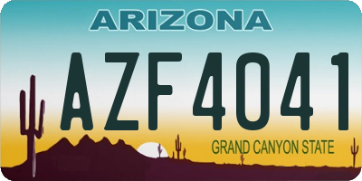 AZ license plate AZF4041