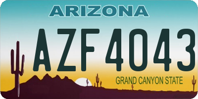 AZ license plate AZF4043