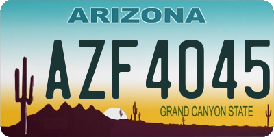 AZ license plate AZF4045