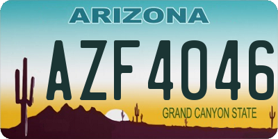 AZ license plate AZF4046
