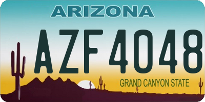 AZ license plate AZF4048