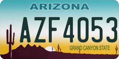 AZ license plate AZF4053