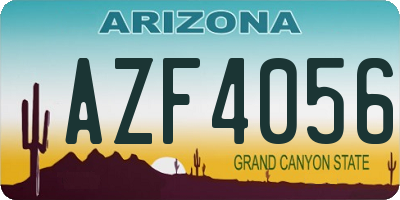 AZ license plate AZF4056