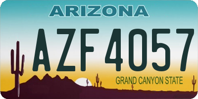 AZ license plate AZF4057