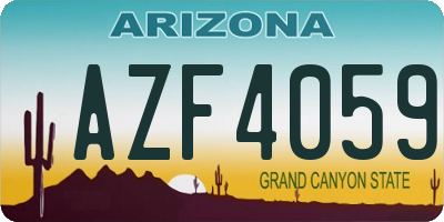 AZ license plate AZF4059