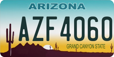 AZ license plate AZF4060