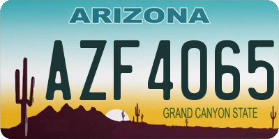 AZ license plate AZF4065