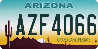 AZ license plate AZF4066