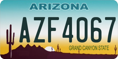 AZ license plate AZF4067