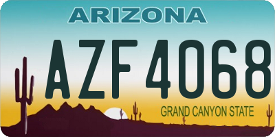 AZ license plate AZF4068