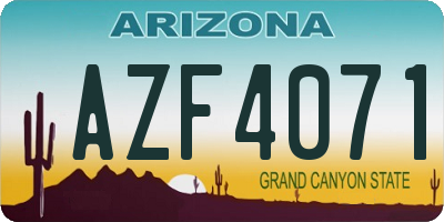 AZ license plate AZF4071