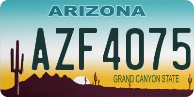 AZ license plate AZF4075