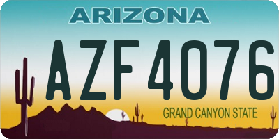 AZ license plate AZF4076