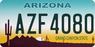 AZ license plate AZF4080