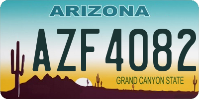 AZ license plate AZF4082