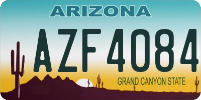 AZ license plate AZF4084