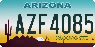 AZ license plate AZF4085