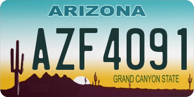 AZ license plate AZF4091
