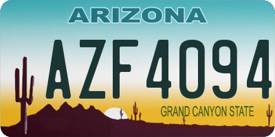 AZ license plate AZF4094