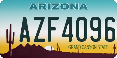 AZ license plate AZF4096
