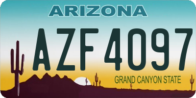 AZ license plate AZF4097