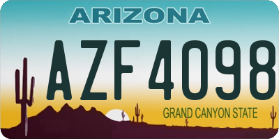 AZ license plate AZF4098