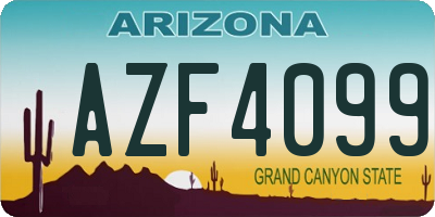 AZ license plate AZF4099