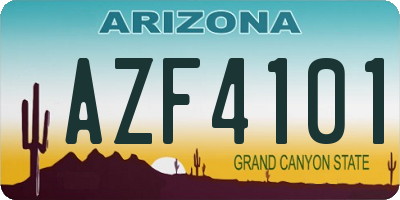 AZ license plate AZF4101
