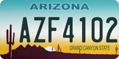 AZ license plate AZF4102