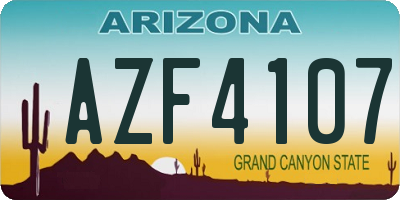 AZ license plate AZF4107