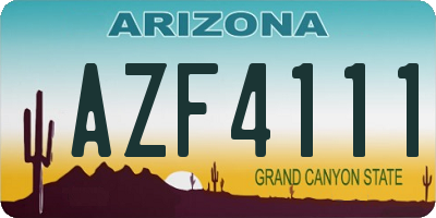 AZ license plate AZF4111