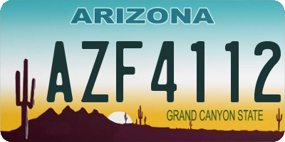 AZ license plate AZF4112