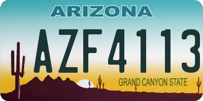 AZ license plate AZF4113