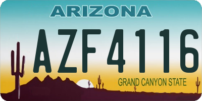 AZ license plate AZF4116