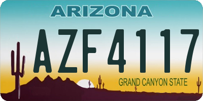 AZ license plate AZF4117