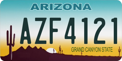 AZ license plate AZF4121