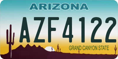 AZ license plate AZF4122
