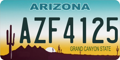 AZ license plate AZF4125