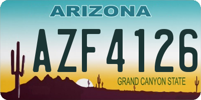 AZ license plate AZF4126