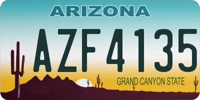 AZ license plate AZF4135