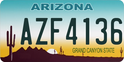 AZ license plate AZF4136