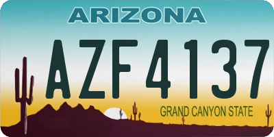 AZ license plate AZF4137