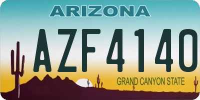 AZ license plate AZF4140
