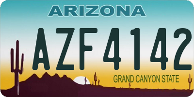 AZ license plate AZF4142