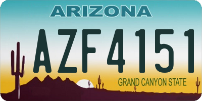 AZ license plate AZF4151