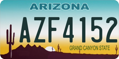 AZ license plate AZF4152